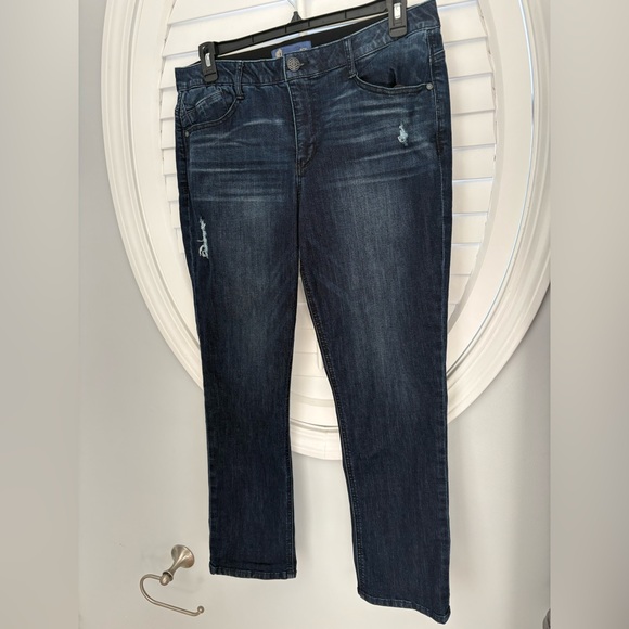 Democracy ab solution straight leg dark wash denim jeans size 14 - Picture 2 of 8